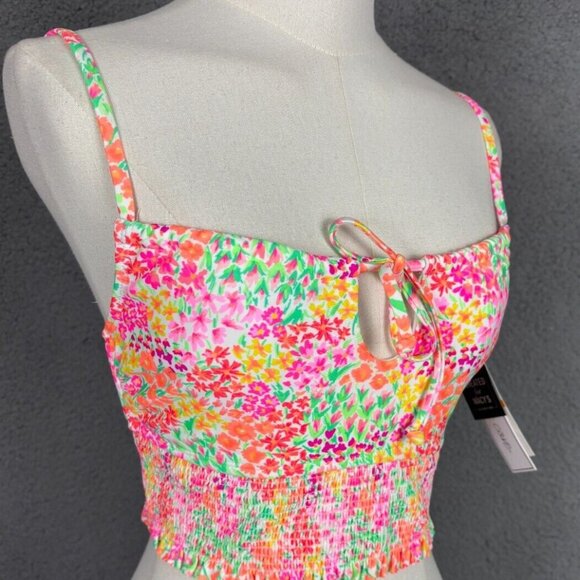 Salt + Cove Juniors' Sun Garden Smocked Cami Bikini Top Multicolor Small NWT's. - Picture 3 of 8